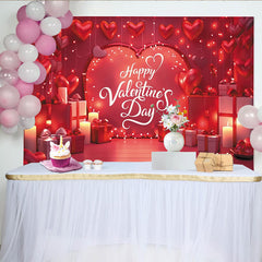 Lofaris Toile de fond Saint-Valentin avec cœurs rouges et cadeaux lumineux, magnifique arrière-plan romantique pour séance photo et fête