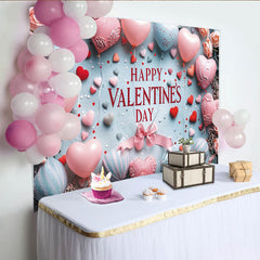 Lofaris Toile de fond romantique Saint-Valentin cœurs roses et bleus, magnifique arrière-plan pour séance photo de couple et fête d'amour