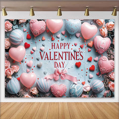 Lofaris Toile de fond romantique Saint-Valentin cœurs roses et bleus, magnifique arrière-plan pour séance photo de couple et fête d'amour