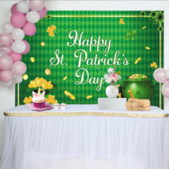 Lofaris Toile de fond pour la saint-patrick avec chaudron et trèfles, décor festif pour séance photo de fête irlandaise