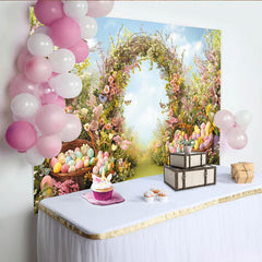 Lofaris Toile de fond de photographie printanière avec œufs de Pâques, décor floral pour studio et célébrations de printemps