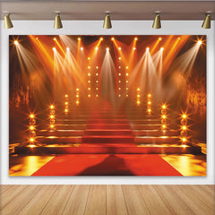 Lofaris Toile de fond de photographie de scène avec tapis rouge et escalier, élégant arrière-plan de gala pour événement et studio photo