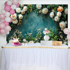 Lofaris Toile de fond de photographie florale artistique avec roses blanches et pêche, élégant arrière-plan pour studio photo et portrait