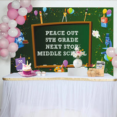 Lofaris Toile de fond de graduation scolaire avec tableau noir et confettis, arrière-plan festif pour la fin d'année et studio photo
