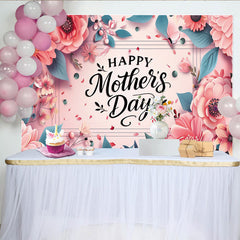 Lofaris Toile de fond pour la Fête des Mères, fleurs roses et papillons élégants, magnifique décor floral pour célébration et séance photo