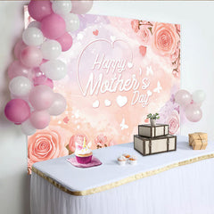 Lofaris Toile de fond florale rose et violette pour la Fête des Mères, élégant arrière-plan aquarelle pour studio photo