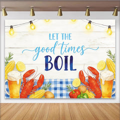 Lofaris Toile de fond ébullition de fruits de mer avec homards, maïs et bière, décor rustique pour fête estivale et studio photo