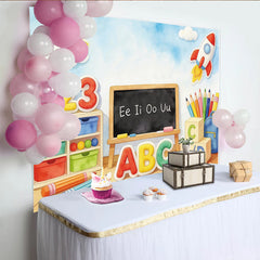 Lofaris Toile de fond de photographie éducative avec lettres et chiffres pour enfants, arrière-plan coloré pour studio photo