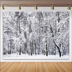 Lofaris Toile de fond de photographie hivernale forêt enneigée, magnifique décor blanc pour studio photo et portrait
