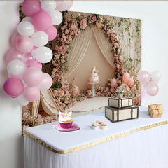 Lofaris Toile de fond de photographie florale avec texture bois rustique, magnifique arrière-plan vintage pour studio photo