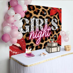 Lofaris Toile de fond pour anniversaire soirée entre filles léopard et diamants, décor glamour pour photomaton et fête des femmes