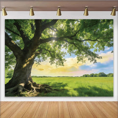 Lofaris Toile de fond de photographie grand arbre et racines, paysage naturel verdoyant, arrière-plan lumineux pour studio photo et portrait