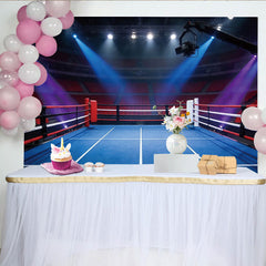 Lofaris Toile de fond de photographie ring de boxe avec projecteurs, arrière-plan de stade sportif pour événement et séance photo