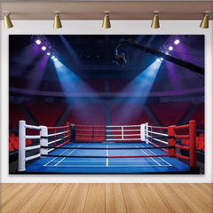 Lofaris Toile de fond de ring de boxe pour sport de combat avec projecteurs, magnifique arrière-plan pour studio photo ou événement sportif