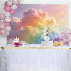 Lofaris Toile de fond de photographie nuages arc-en-ciel pastel et oniriques, magnifique arrière-plan aux couleurs douces pour studio photo