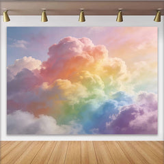 Lofaris Toile de fond de photographie nuages arc-en-ciel pastel et oniriques, magnifique arrière-plan aux couleurs douces pour studio photo
