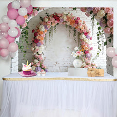 Lofaris Toile de fond arche florale pour mariage avec roses pastel et verdure, élégant décor de cérémonie ou séance photo romantique