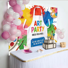 Lofaris Toile de fond pour anniversaire thème peinture colorée avec éclaboussures, magnifique décor de fête d'art pour studio photo