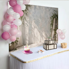 Lofaris Toile de fond de photographie fine art avec verdure et mur texturé, élégant arrière-plan de studio pour portrait et mariage
