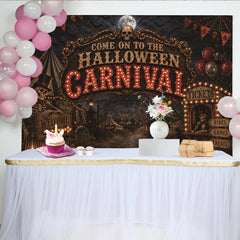 Lofaris Toile de fond de Halloween carnaval avec squelettes et citrouilles, décor de fête effrayant pour studio photo et événements