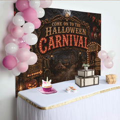 Lofaris Toile de fond de Halloween carnaval avec squelettes et citrouilles, décor de fête effrayant pour studio photo et événements