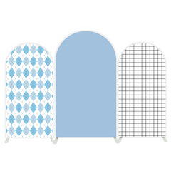 Toile de fond pour arche fête anniversaire grille bleu clair
