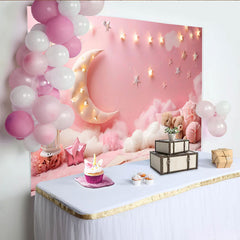 Lofaris Décor de photographie Petite étoile scintillante, lune et nuages