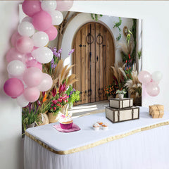Lofaris Décor de photographie Porte de jardin méditerranéen, entrée de villa bohème