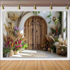 Lofaris Décor de photographie Porte de jardin méditerranéen, entrée de villa bohème