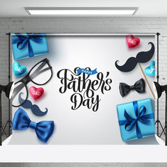 Cadeau Barbe Lunettes Amour Arc Cravate Pères Jour Toile de fond