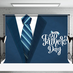 Costume Cravate Bleu Tissu Heureux Pères Jour Toile de fond