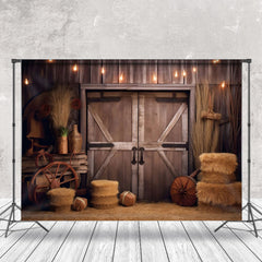 Cake Smash Cow-boy Rétro Bois Grange Porte Toile de fond
