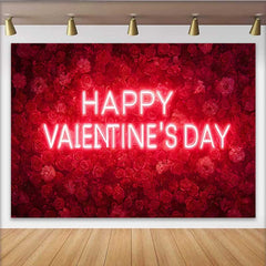 Lofaris Toile de fond Saint-Valentin, caisses en bois rustique avec guirlande de roses et macramé