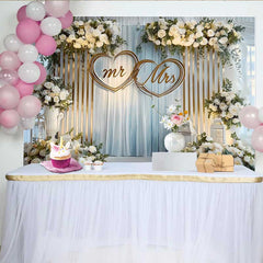 Lofaris Fond de Mariage Mr et Mrs Roses Blanches et Lanternes, Décoration de Réception