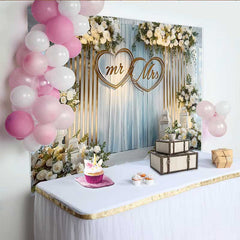 Lofaris Fond de Mariage Mr et Mrs Roses Blanches et Lanternes, Décoration de Réception