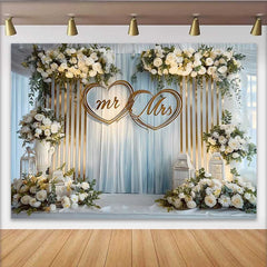 Lofaris Fond de Mariage Mr et Mrs Roses Blanches et Lanternes, Décoration de Réception