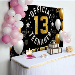 Lofaris Fond 13e Anniversaire Gaming Or et Blanc, Official Teenager Étape 13 Ans