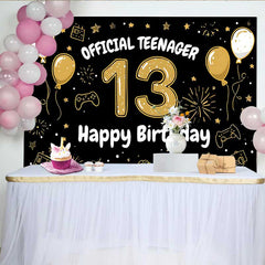 Lofaris Fond 13e Anniversaire Or Dessiné à la Main, Thème Gaming Official Teenager