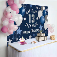 Lofaris Fond 13e Anniversaire Gaming Marine et Argent, Étoiles Scintillantes Official Teenager