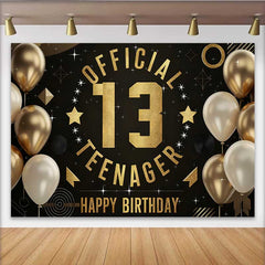 Lofaris Fond 13e Anniversaire Noir et Or, Graphisme Moderne Official Teenager
