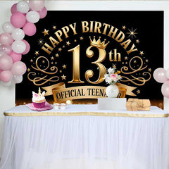 Lofaris Fond Royal Gold 13e Anniversaire, Couronne Dorée et Volutes Élégantes