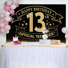 Lofaris Fond 13e Anniversaire Paillettes d'Or Scintillantes, Official Teenager 13 Ans