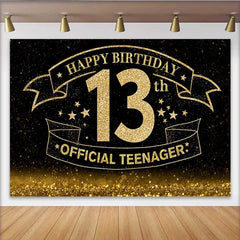 Lofaris Fond 13e Anniversaire Paillettes d'Or Scintillantes, Official Teenager 13 Ans