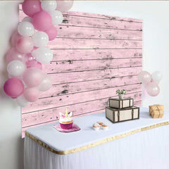 Lofaris Fond Planches de Bois Usées Rose Clair, Texture Rustique Pastel