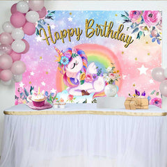 Lofaris Fond Licorne Florale Rose, Licorne Ailée et Jardin Rose