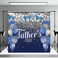 Bleu Mèche Ballon Paillettes Falg Pères Jour Toile de fond