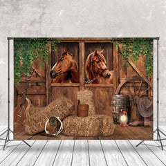 Cake Smash Occidental Cow-boy En bois Écurie Rétro Toile de fond