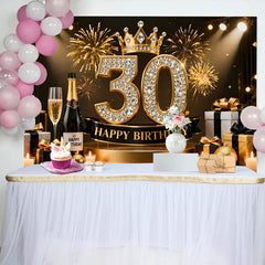 Lofaris Fond Anniversaire 30 ans Couronne Or Cadeaux Diamant Noir et Or