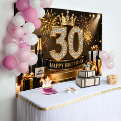 Lofaris Fond Anniversaire 30 ans Couronne Or Cadeaux Diamant Noir et Or