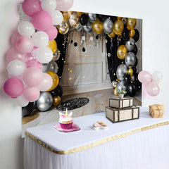 Lofaris Fond Arche de Ballons Métalliques Modernes Premier Anniversaire